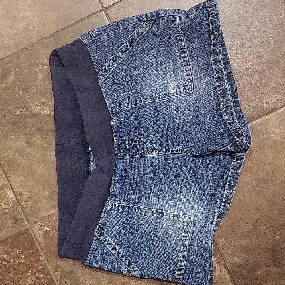 Maternity denim shorts